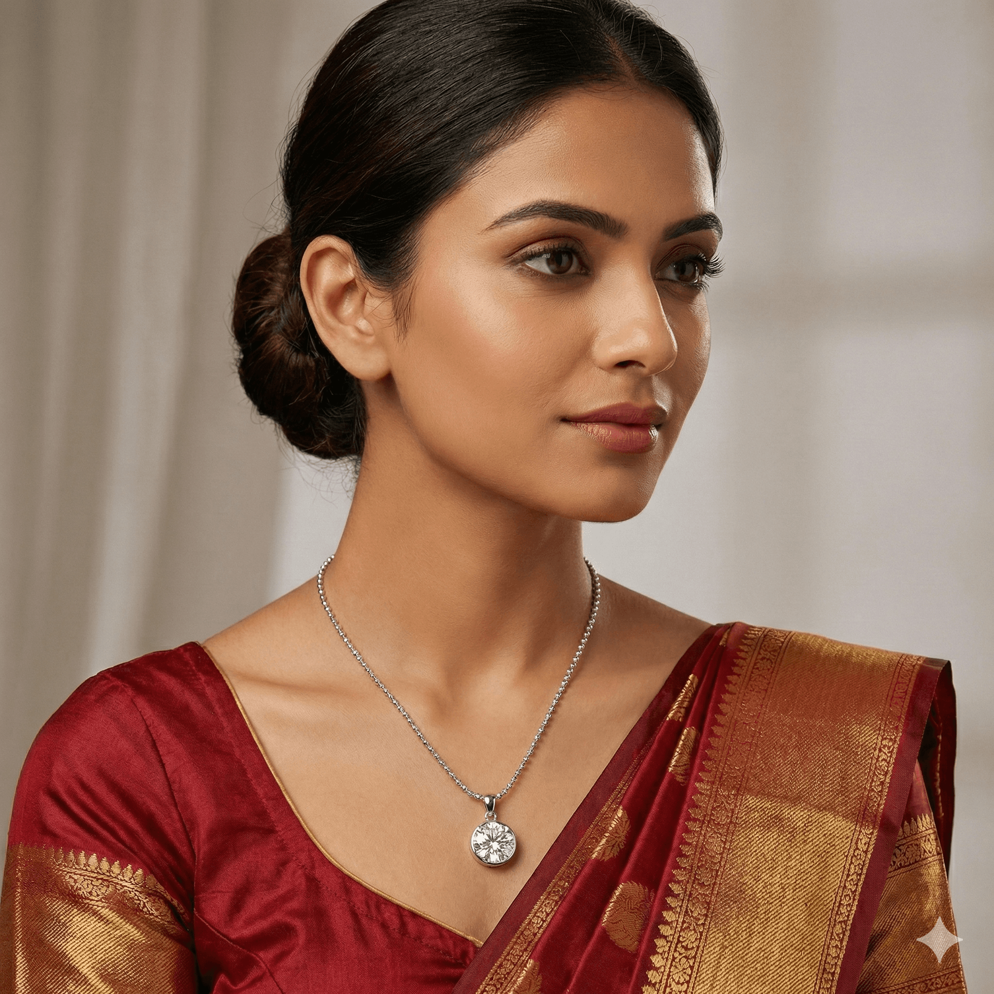 Classic Silver Tone Pendant Necklace for Daily Wear