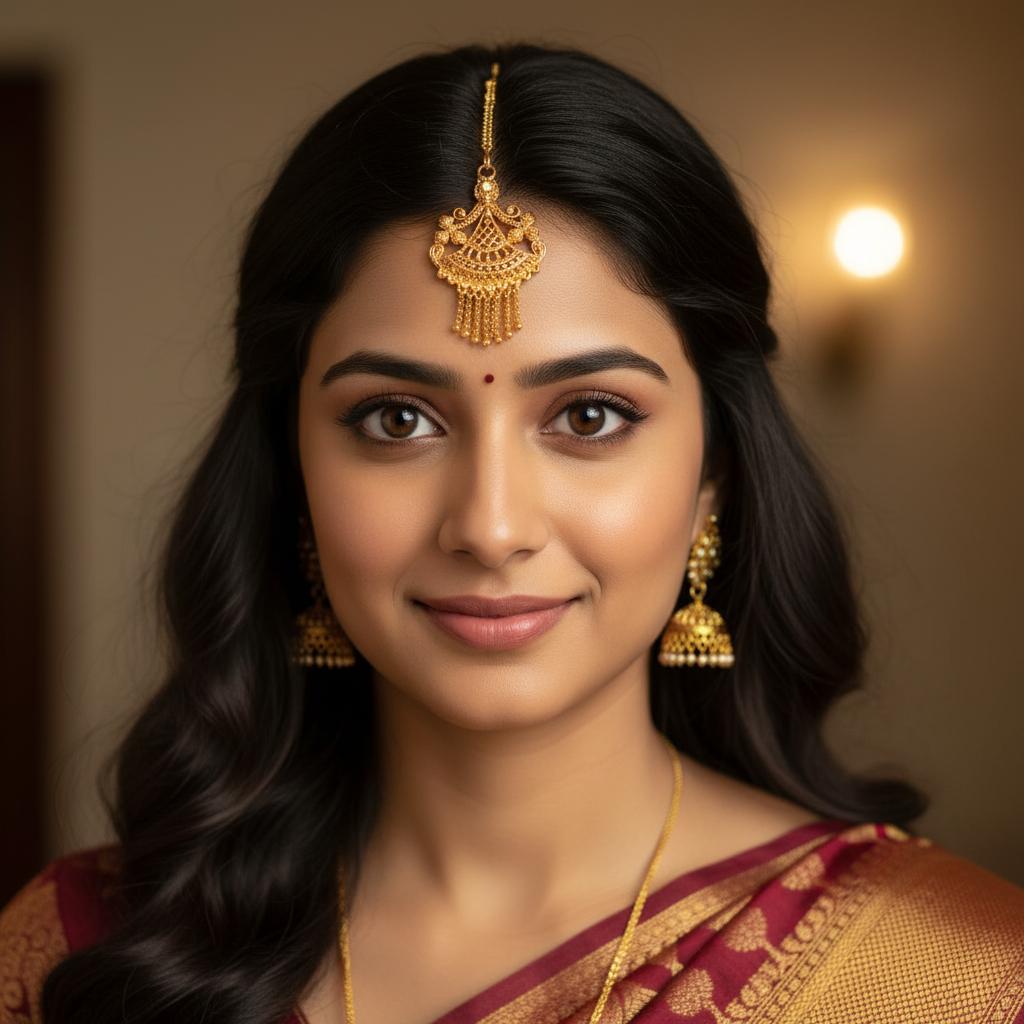 Ethnic Gold Finish Bridal Mang Tikka for Women