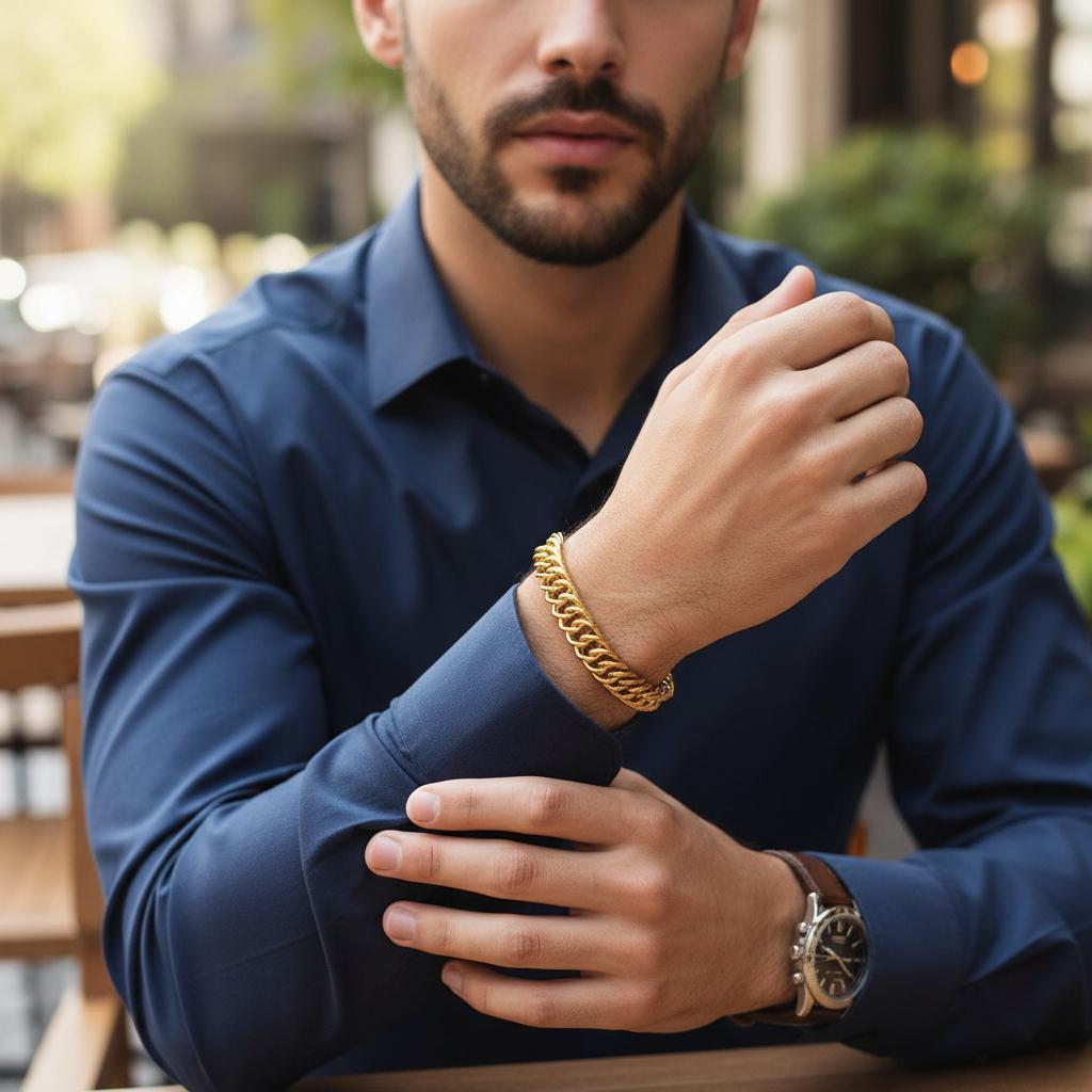 Everyday Wear Gold Finish Men’s Bracelet