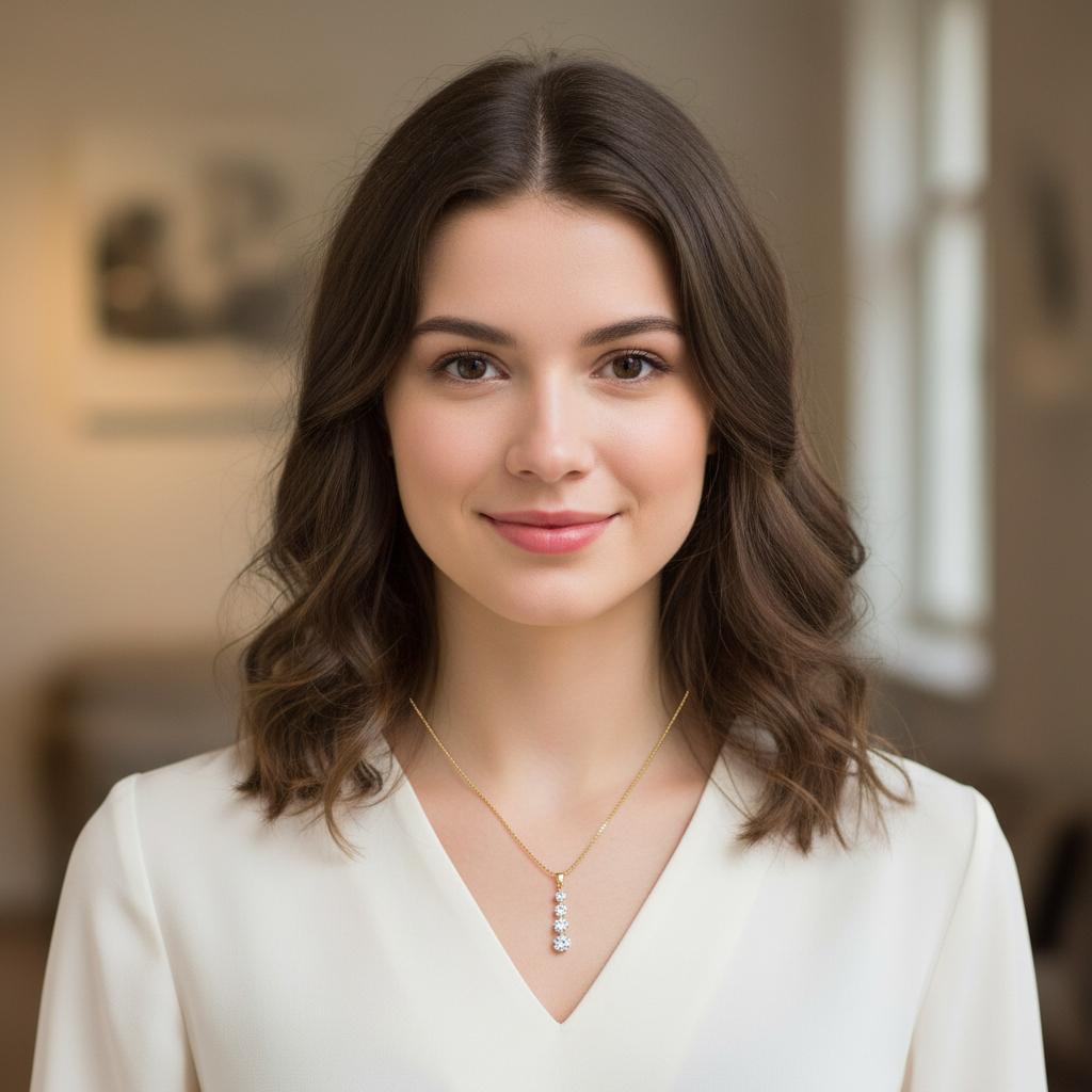 Gold Finish Chain Necklace with Crystal Drop Pendant