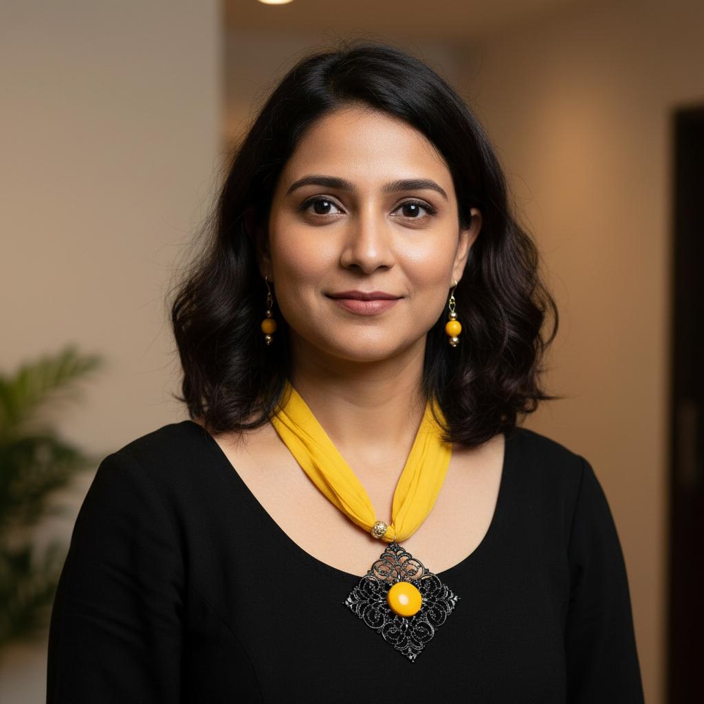 Handcrafted Fabric Necklace with Square Black Filigree Pendant