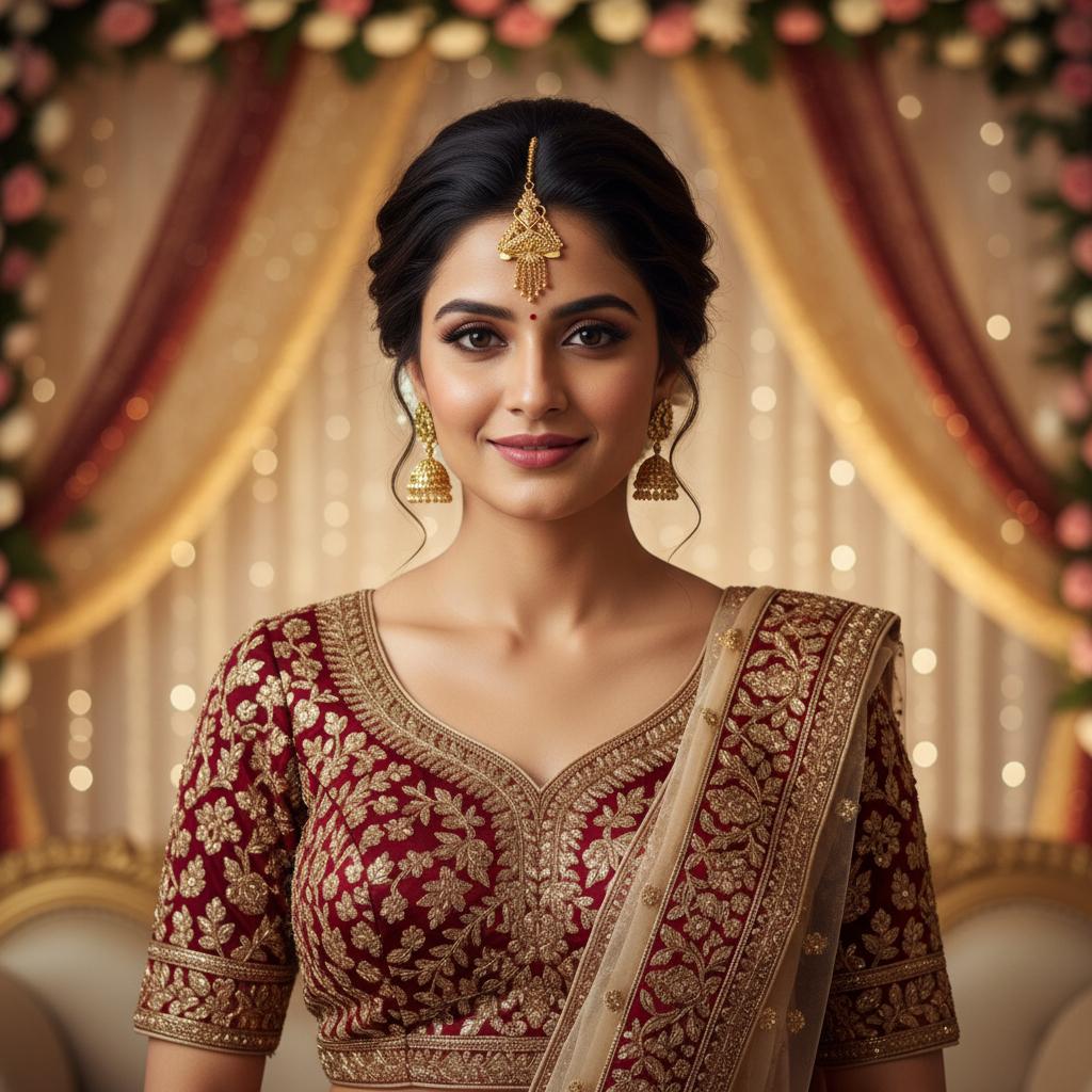 Traditional Indian Maang Tikka with Hanging Tassels