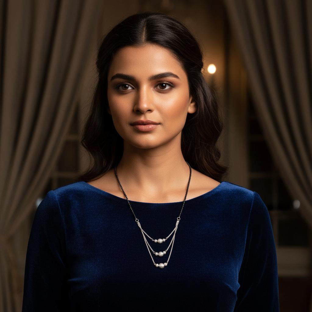 Designer Layered Mangalsutra Style Chain Necklace