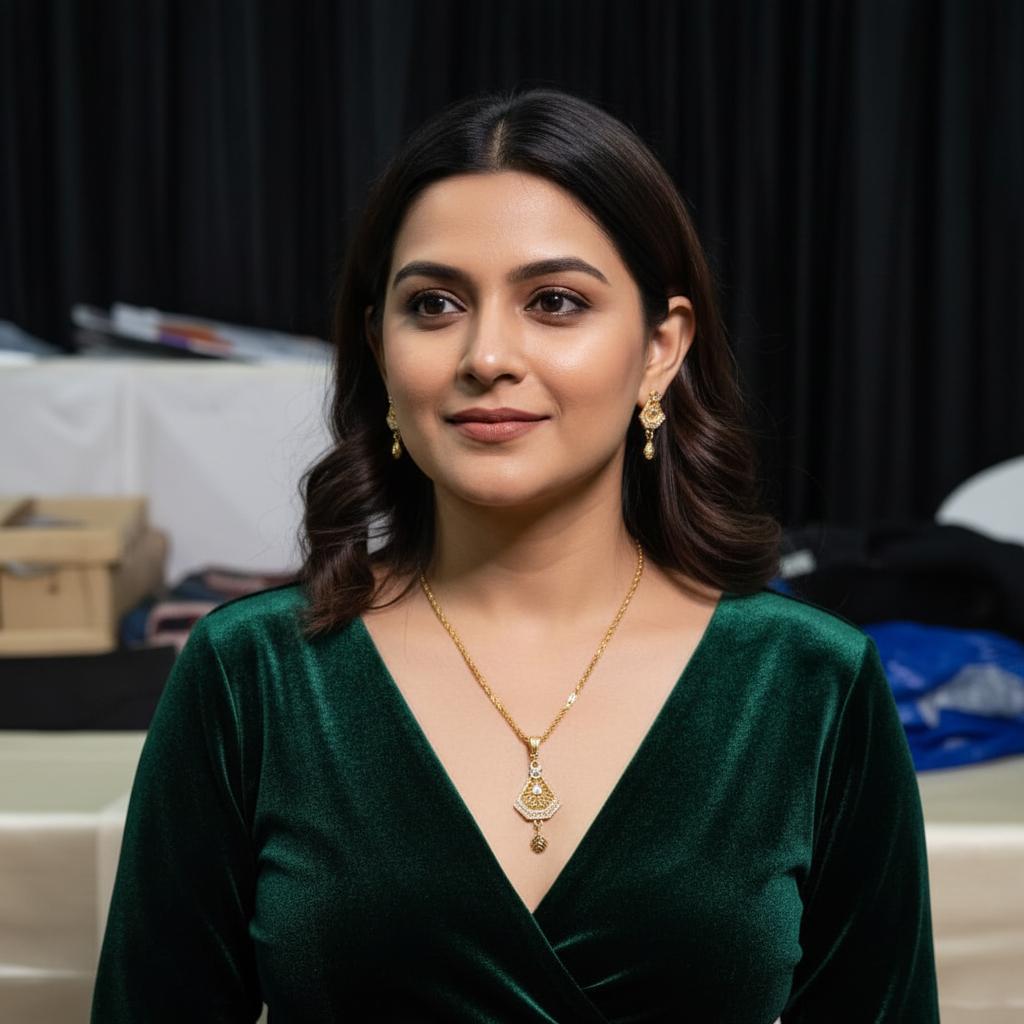 Indian Ethnic Long Chain Necklace with Matching Earrings